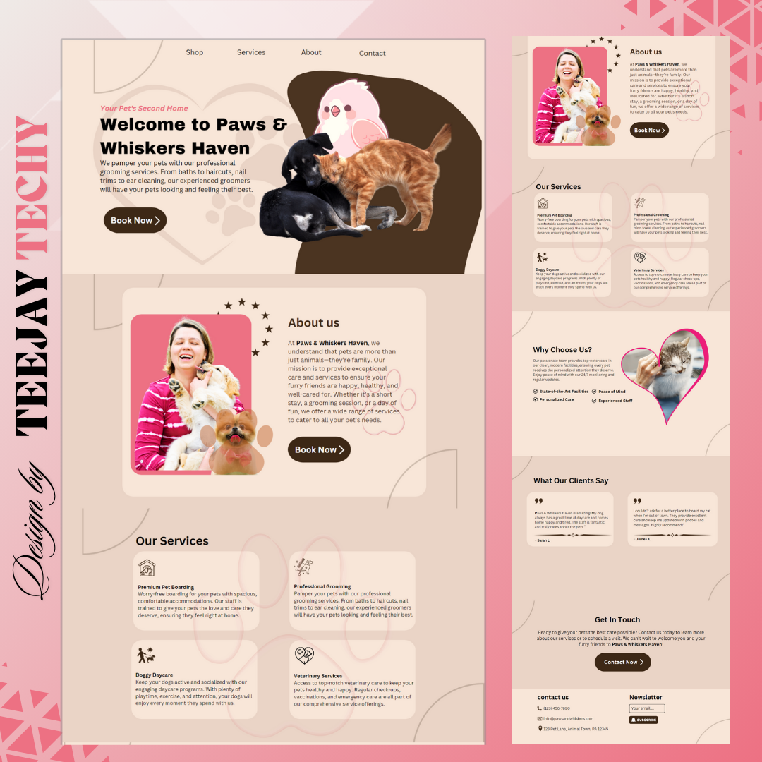 pet and dog landingpage