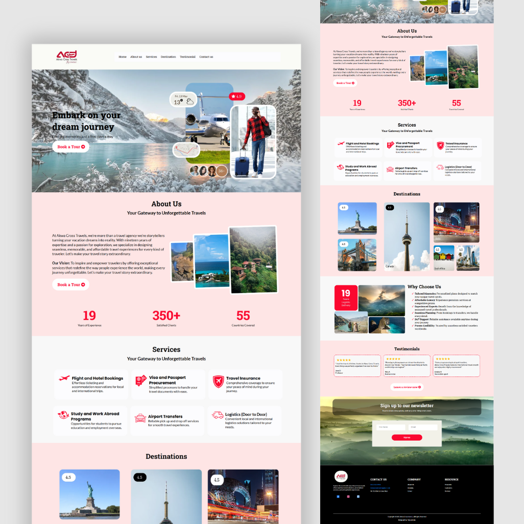 travel agency website