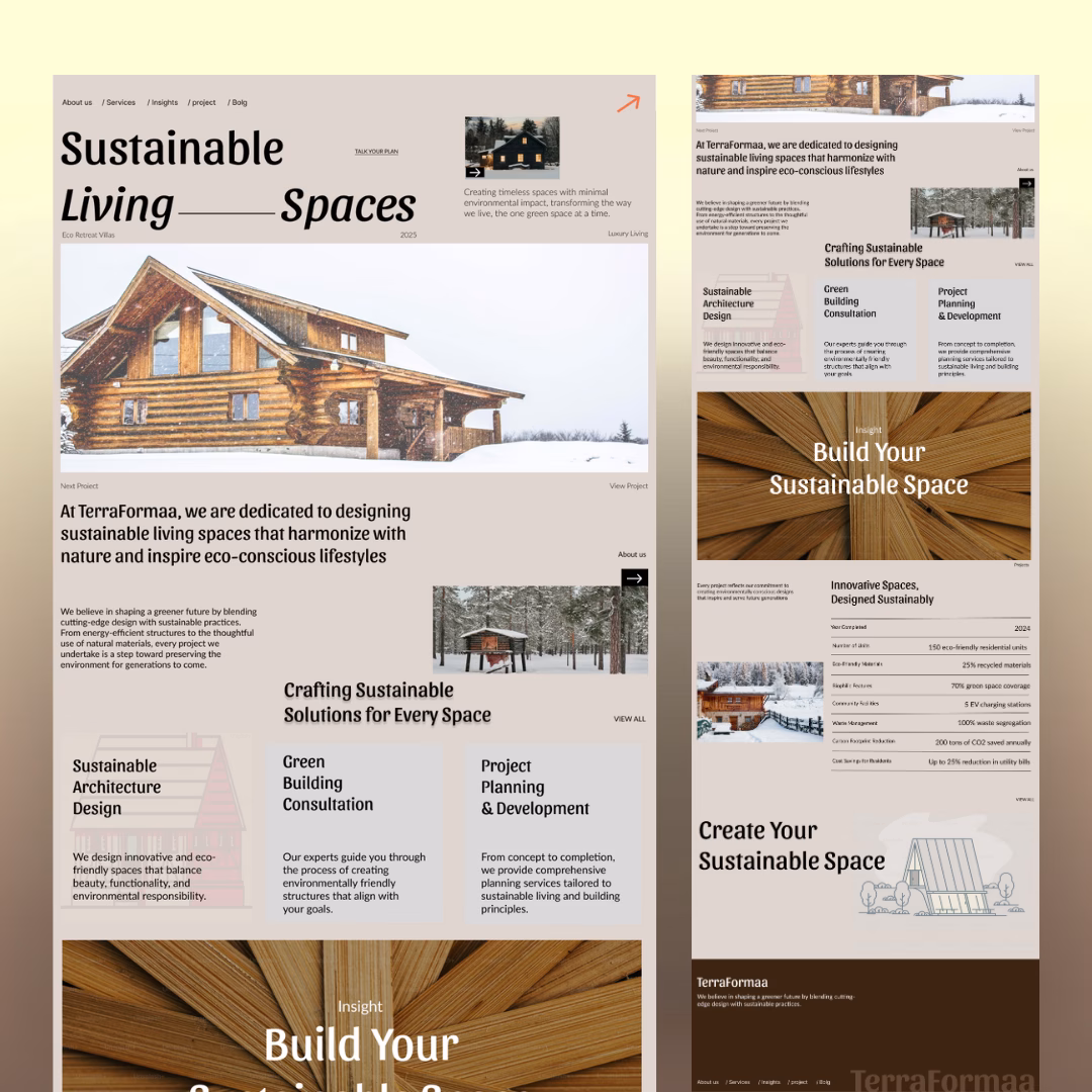 architecture website mock up