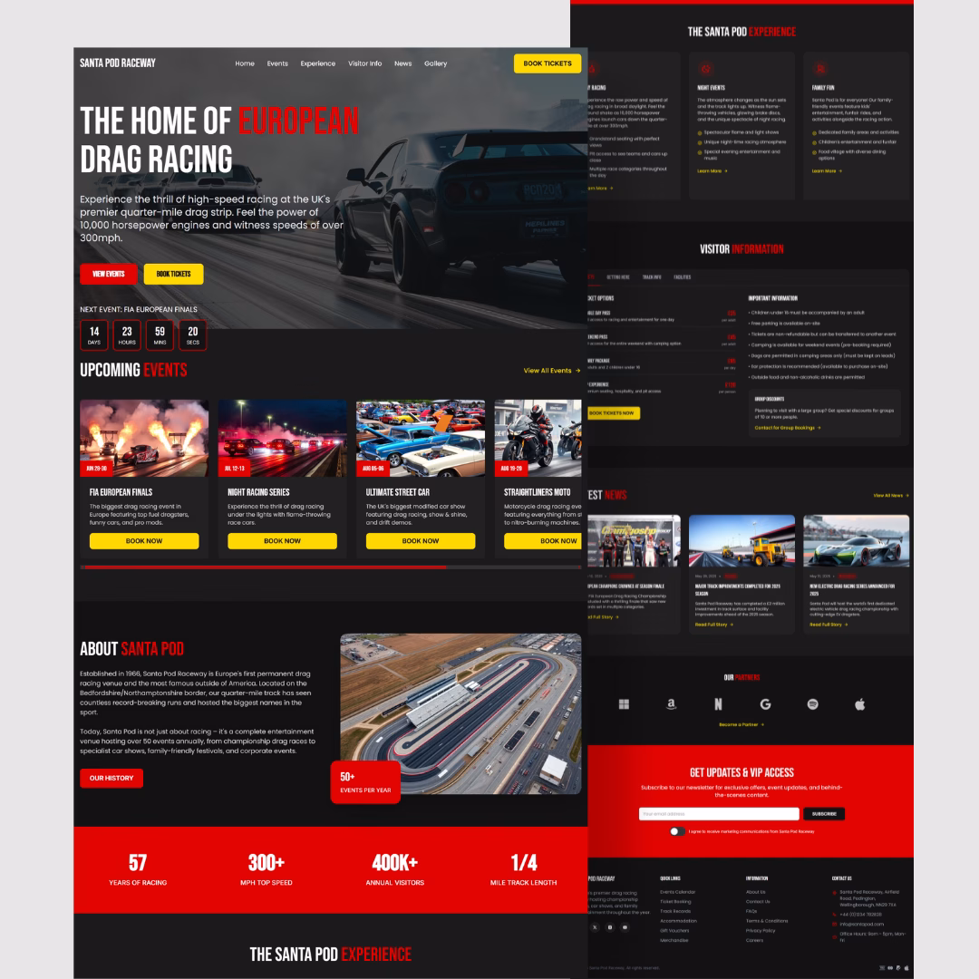 Santa Pod Raceway full website readdy