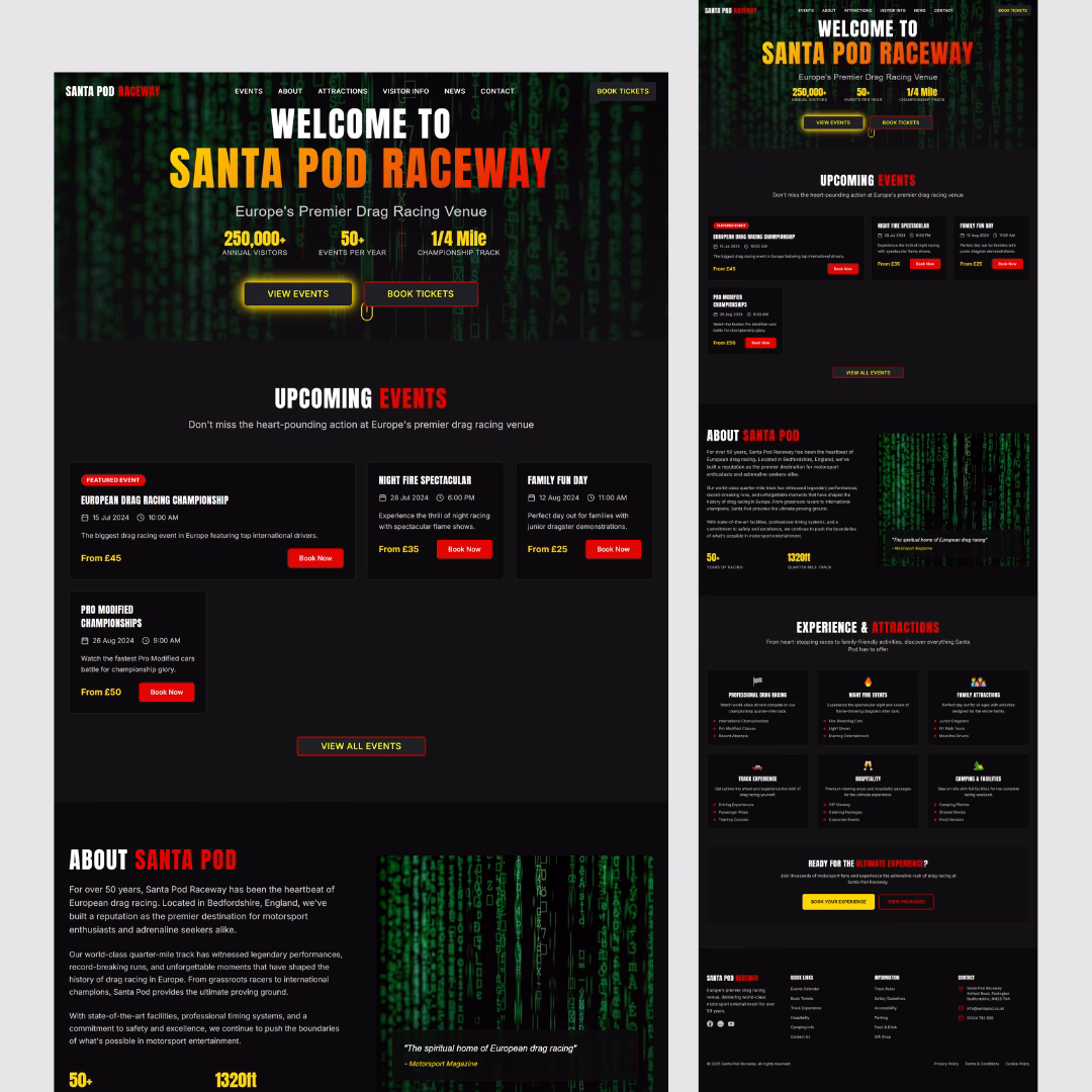 Santa Pod Raceway full website